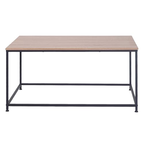 Riess Ambiente Industrial Couchtisch Slim LINE 90cm - Natur schwarz - Eichen-Optik Metall - Beistelltisch zeitlos minimalistisch