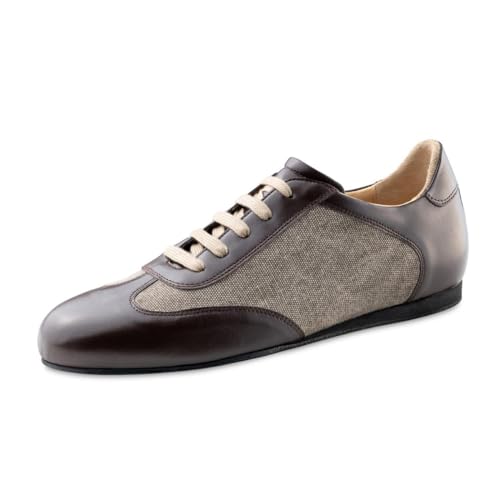 Werner Kern Positano Mens Dance Shoes (UK Size) (Beige/Brown Canvas/Nappa Leather, Adult, Men, 7.5, Numeric, US Footwear Size System, Medium)