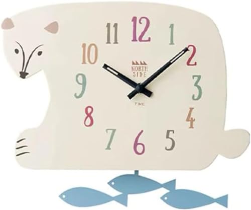 掛け時計 白熊 かわいい 子供部屋 壁掛け時計 熊型 ホワイト サイレント 静音 壁掛け 壁かけ時計 おしゃれ 見やすい かわいい 連続秒針 時計 インテリア 部屋飾り オフィス