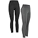 Produktbild 4How 2er Pack Sportleggins Damen Lang Baumwollleggings blickdichte Sporthose Fitness Yoga Pants Tights Baumwolle Schwarz Grau L(40/42)