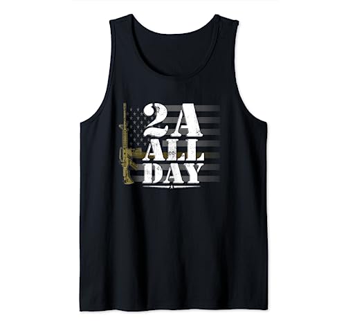 Pro Gun 2nd Amendment 2A All Day Gun Lover Enthusiast AR-15 Tank Top