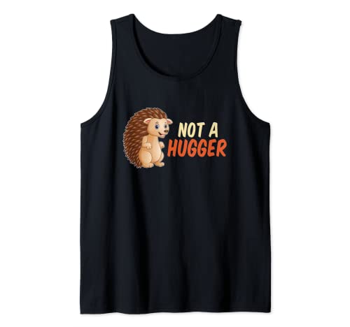 Funny Not A Hugger Sarcastic Anti Touch Cute Porcupine Regalo Camiseta sin Mangas
