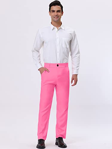 Lars Amadeus Men's Formal Flat Front Straight Fit Solid Color Wedding Prom Dress Pants3