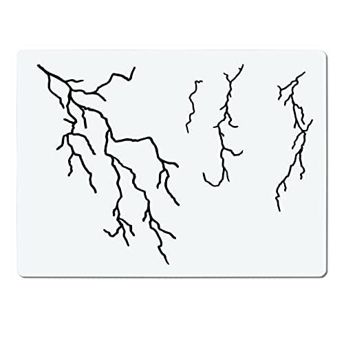 Herterich Products | Pochoir aérographe pour éclairs | Modèle de tatouage et de graffiti au pochoir | Précision découpée au laser | Réutilisable et résistant aux...