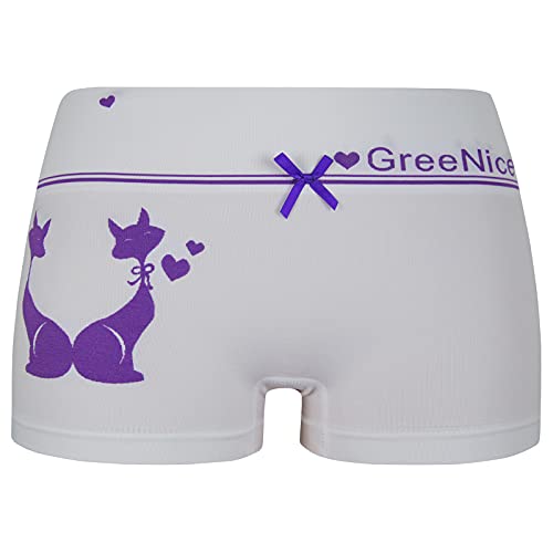 ReKoe 10er Pack Damen Hotpants Microfaser Unterwäsche Katze Panty Hipster Short, Größe:L-XL = 40/42