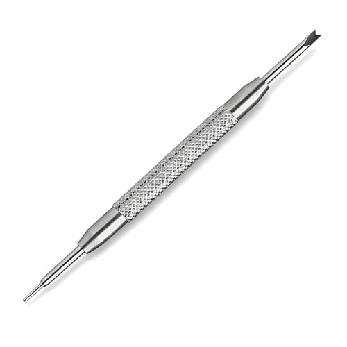 HeiTao 1 Pcs Stainless Steel Watch Strap Removal Tool Double Ended Design Spring Bar Tool For Watch Strap Watch Band Removal Replacement Adjustment Fitting Repair and Sizing Kit(Silver)