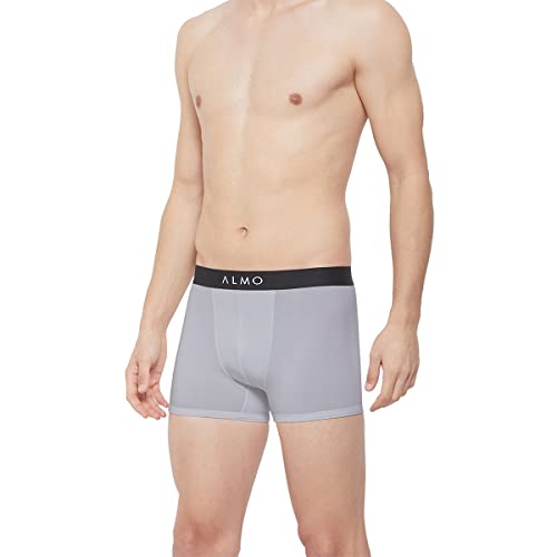 Image of ALMO Men's Micromodal Trunks (Pack of 3)| 3X Softer Than Cotton | Regular Fit | Ultrasoft Waistband | Metallic Collection