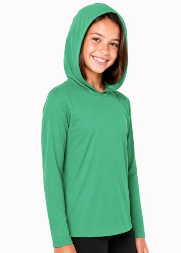 Image of Shirts for Girls Long Sleeve Crew Neck Top, Hoodie or 3 /4 Sleeve Soft Stretch Kids Lightweight Size 2-16