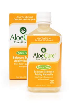 AloeCure USDA Organic Aloe Vera Juice Made Within 12 Hrs of Harvest - Pure Aloe Juice Natural Digestive Supplement to Support Digestion, Immune System and Balanced Stomach Acidity, 12 x 500ml BottlesUSDA Organic