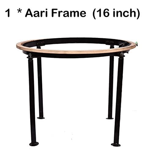 Qroof Aari Work Materials, Maggam Work 16 inch Aari Stand Beginner’s 4 Aari Needles, 3 Mirrors
