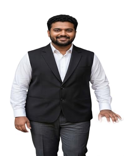 Classic Black Waistcoat for Men – Smart Casual Sleeveless Blazer