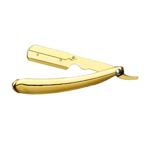 Beaupretty Titular de la maquinilla de afeitar grabado portaherramientas knife holder Herramienta de versátil hair care manual cortador de barba de afeitar mango chapado Golden