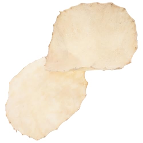 FAVOMOTO 2pc Drum Covers Genuine Leather Drum Heads Replacement for Hand Drums Design for Practice and Performances