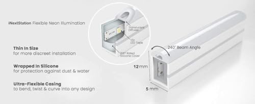 Tira de luces LED neón flexible e impermeable miniatura 3
