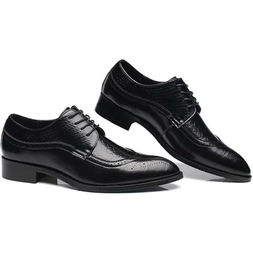 Men's Classic Leather Formal Business Oxford Dress Shoes for Ball, Casual Lace-Up Pointed Toe Comfortable Wedding Shoes4