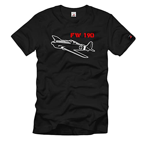 Avion de Chasse Bomber FW 190 T-Shirt Noir 4XL #1039
