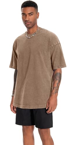 Image of Oversized Tshirts for Men Short Sleeve Vintage Washed Basic Loose Tees 2026