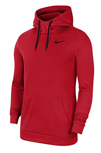 Nike Men s Therma Hoodie Pullover University Red Black (Large, l)