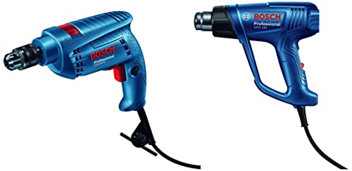 Bosch GSB 501 500-Watt Professional Impact Drill Machine (Blue),Corded Electric & GHG 180 Plastic Heat Gun, Blue