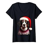 Photo Gallery donna entlebucher cane di montagna con cappello di babbo natale natale proprietario maglietta con collo a v Photo Gallery donna entlebucher cane di montagna con cappello di babbo natale natale proprietario maglietta con collo a v