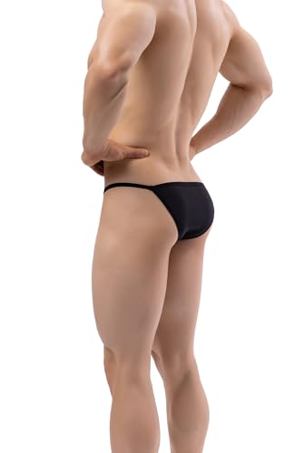 Men's String Cheeky Bikini Underwear High-leg Opening Briefs Sexy Brazilian Cut Bulge Underpanties for Men