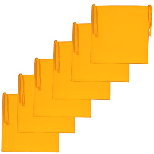 Atout Ciel Lot de 6 Galettes de Chaise Unies carrées 40x40cm, Jaune Ocre