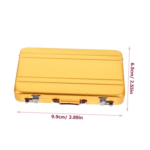 Mini Briefcase Business Card Case Creative Metal Card Holder for Men Capacity Organizer Clamshell Design Gold2