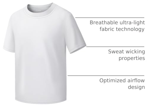 Image of Boys Shirts Athletic Dry Fit Neon T Shirts Short Sleeve Kids Youth Moisture Wicking Quick Dry Sports Training Performance Tee