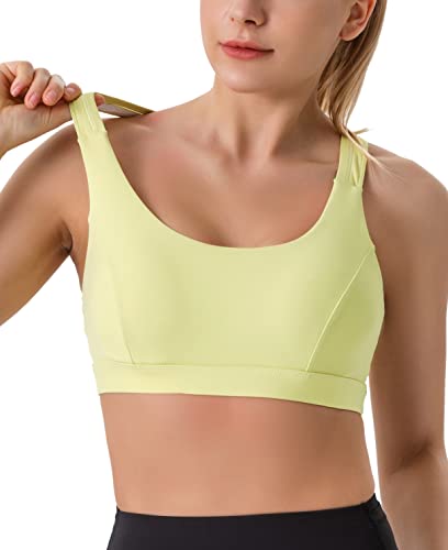 RUNNING GIRL Sports Bra for Women, Medium-High Support Criss-Cross Back Strappy Padded Sports Bras Supportive Workout Tops - Image 3