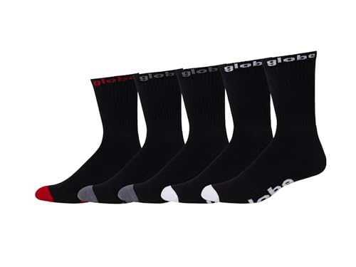Chaussettes OG Globe pour le skate et le streetwear, pack de 5 paires montantes blanches