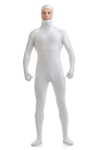 Image of ATHX Men's and Women's Spandex Open Face Bodysuit Costume Adult Stretchy Halloween Cosplay Body Suit Zentai Suit Outfits