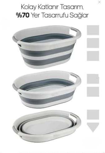 Jouis Katlanabilir Çamaşır Sepeti,Katlanabilir Oyuncak Sepeti, Plastik Çamaşır Sepeti, Katlanabilir Çamaşır Selesi Hacmiyle İdeal Depolama İdeal Boy - Görsel 4