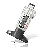ZIMISI LCD Display Tire Tread Depth Gauge, Digital Tread Checker Tire Tester with Inch/MM Conversion of 0-1 Inches, Portable Measuring Gauge Tool for Car Motorcycle Truck SUV (Silver)