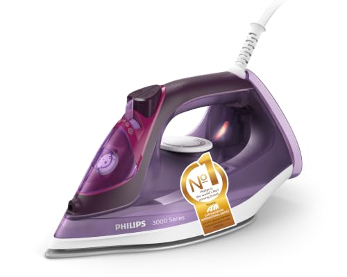 PHILIPS Steam Iron - Continuous Steam Flow of 40 Grams per minute and 200 g/min 2600W - 300ml - 50/60Hz - 3000 Series DST3041/36