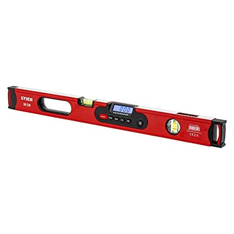 STIER Digitale Wasserwaage, SDW-600 LCD-Display, ±0,2°, 60 cm, vertikal & horizontal einsetzbar, HOLD-Funktion Cover