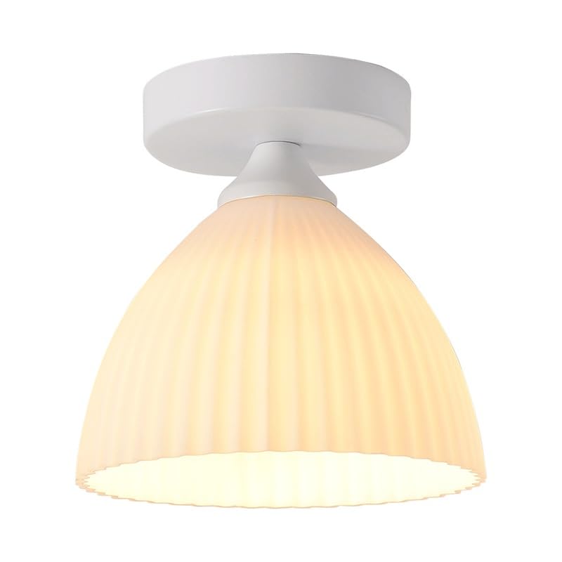 Plafonnier en verre blanc Wabi-sabi pour entrée lumineuse et épurée