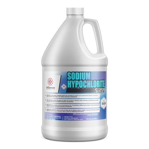 Sodium Hypochlorite 5.25% - 1 Gallon - for Water Treatment, Surface Purification, Odor Removal - Alliance Chemical