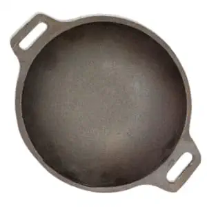 Stylish Traditional Cast Iron Induction Base Kadai | Iron kadhai Heavy Bottom | pre Seasoned cast Iron kadai | 12 Inches, Good Finish (Black)