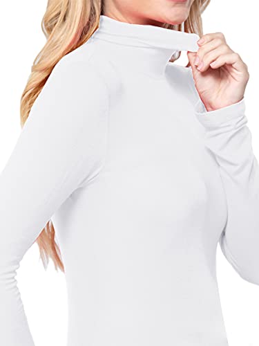 Image of STARJJ Womens Basic Stretch Slim Fitted Underscrubs Layer Long Sleeves Pullover Turtleneck Top