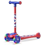 3 Wheel Scooter for Kids, Smooth Light Up LED Front Wheels, Wide Anti Slip Deck, Rear...