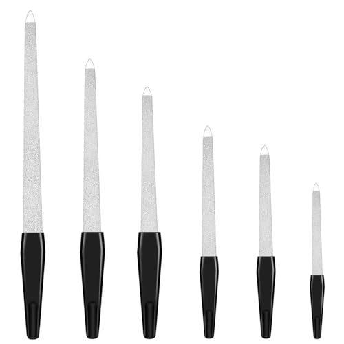 Xynovate 6 Pcs Sapphire Nail File Metal Nail Files Professional Nail File Care for Men and Women Pedicure Manicure Accessories Ergonomic Handle