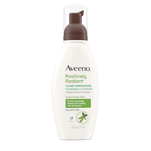 Aveeno Positively Radiant Clear Complexion Foaming Facial Cleanser, Oil-Free with Soy Extract...