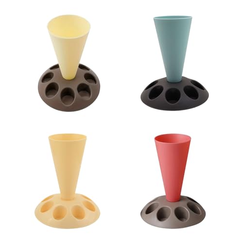 Piping Bags Holder Piping Bag Stand, Pastry Bag Support Stand, Plastic Pastry Bag Stand for Cake Decorating Kit, Piping Bag Filling Stand with Cake Nozzles Holder, Baking Accessories (Yellow)