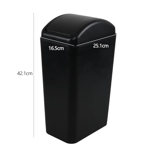 Caneca de basura de plástico con tapa basculante 3.5 galones miniatura 2