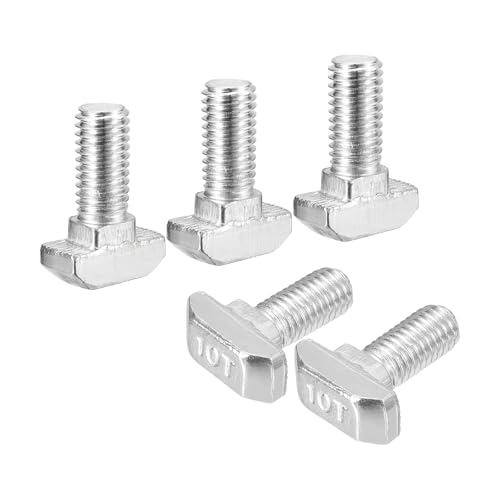 QUARKZMAN 10Pcs Boulons en T-Slot, M8 x 20mm Boulon à Tête de Marteau T Vis Goujon pour Profilé en Aluminium à Rainure en T Série 4545, en Acier Inoxydable 304, Argent