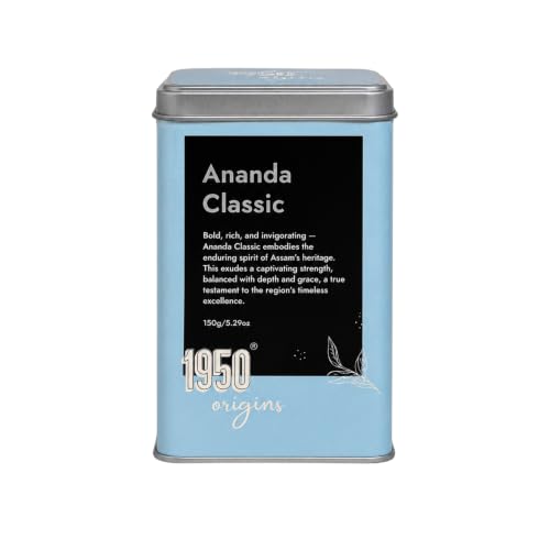 Image of 1950 Origins Ananda Classic Premium Assam CTC Tea,150g Tin Caddy | Strong Kadak Chai Patti | 100% Natural Loose Leaf Black Tea | Rich & Refreshing Milk Tea | Single Estate | Best For Milktea