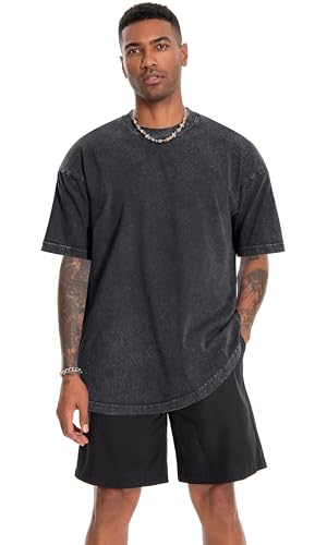 Image of Oversized Tshirts for Men Short Sleeve Vintage Washed Basic Loose Tees 2026