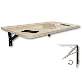 KDR Produktgestaltung Wandklapptisch Schreibtisch Tischplatte 70x40 cm Klapptisch Esstisch Küchentisch für die Wand Bartisch Stehtisch Wandtisch Tisch klappbar zur Wandmontage (Eiche)