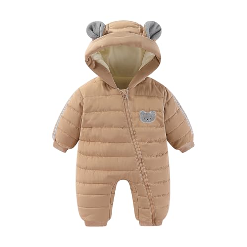 JiAmy Baby Overall Winter 6-9 monate, Schneeanzug Baby Jungen Mädchen Strampler Fleece Gefüttert Warm Outfits Mit Kapuze