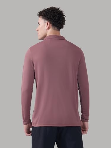 Image of TECHNOSPORT Men's Solid Full Sleeve Polo T-Shirt TECHNOCOOL+ Quick Dry Slim Fit Sports Tee for Travel Casual Smart Wear UPF50+ Anti Odour